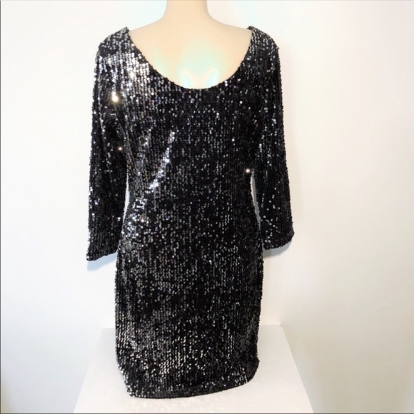 CHARLIE PAIGE SHIMMERY SEQUIN DRESS - Picture 6 of 7